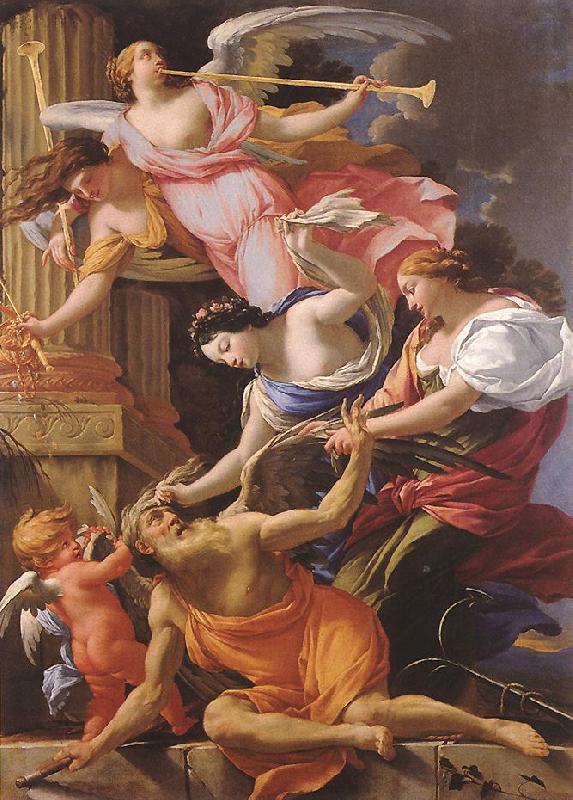 Simon Vouet Saturn, Conquered by Amor, Venus and Hope China oil painting art
